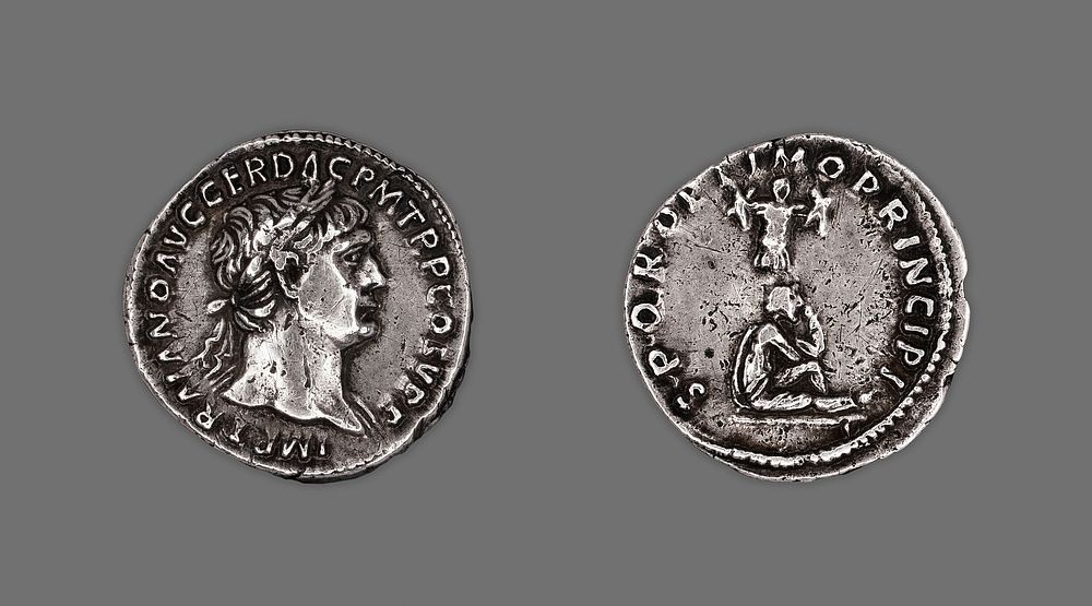Denarius (Coin) Portraying Emperor Trajan by Ancient Roman