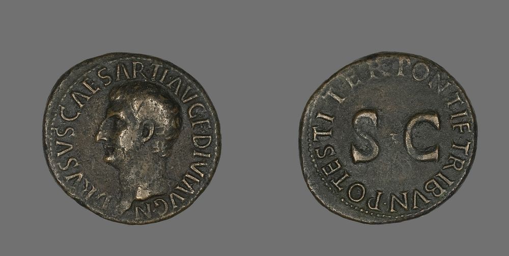 As (Coin) Portraying Drusus by Ancient Roman