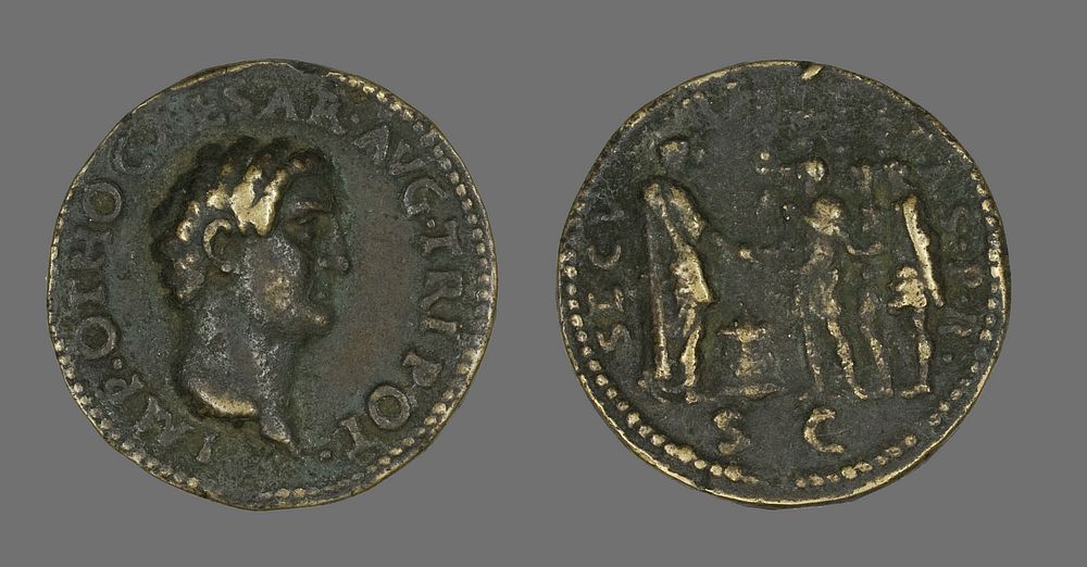 Coin Portraying Emperor Otho by Ancient Roman