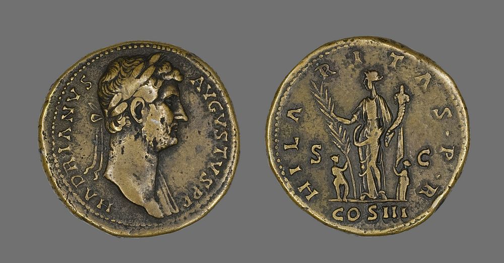 Coin Portraying Emperor Hadrian by Ancient Roman