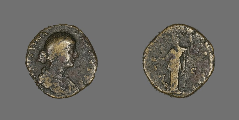 Coin Portraying Empress Faustina the Younger by Ancient Roman