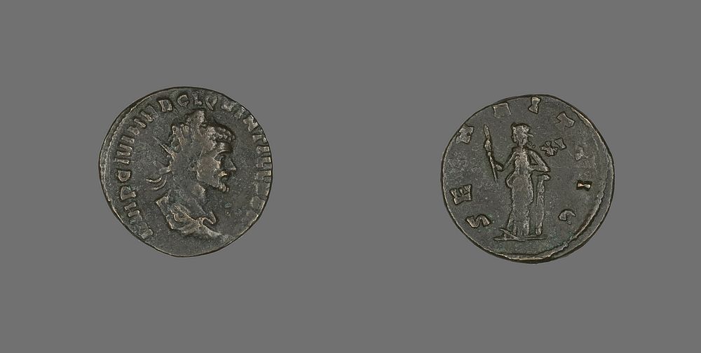 Coin Portraying Emperor Quintillus by Ancient Roman