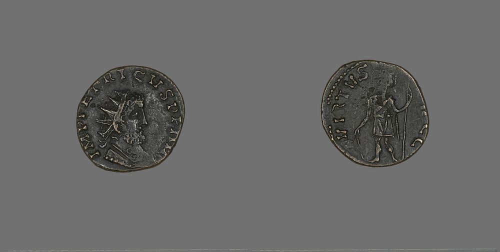 Coin Portraying Emperor Tetricus I by Ancient Roman