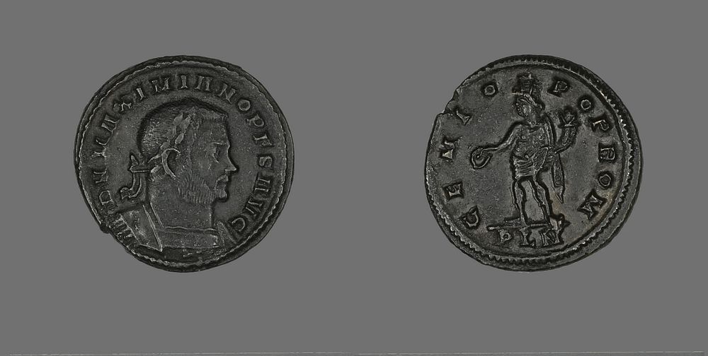 Coin Portraying Emperor Galerius Maximianus by Ancient Roman