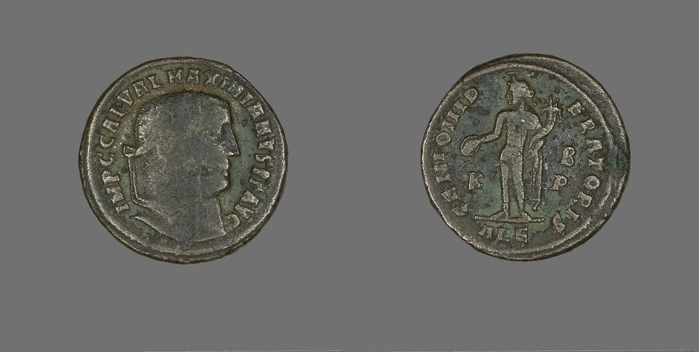Coin Portraying Emperor Galerius Maximianus by Ancient Roman