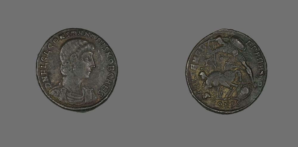 Coin Portraying Emperor Constantine II or Emperor Constantius Gallus by Ancient Roman
