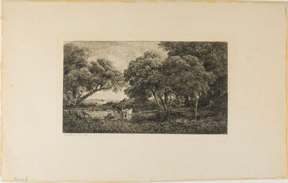 Cattle by a Pool by Charles François Daubigny