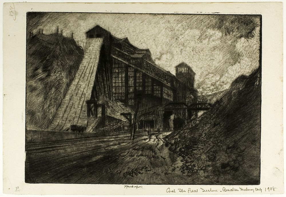 Coal—The Great Incline, Breaker, Mahanoy City by Joseph Pennell