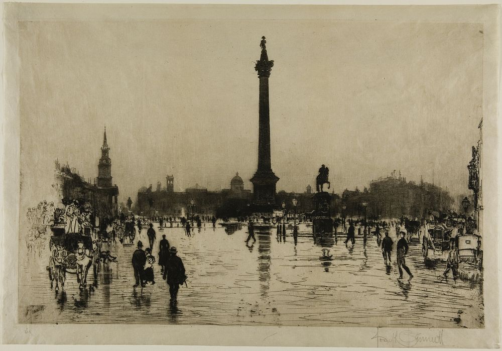 Nelson Monument, Trafalgar Square, London by Joseph Pennell