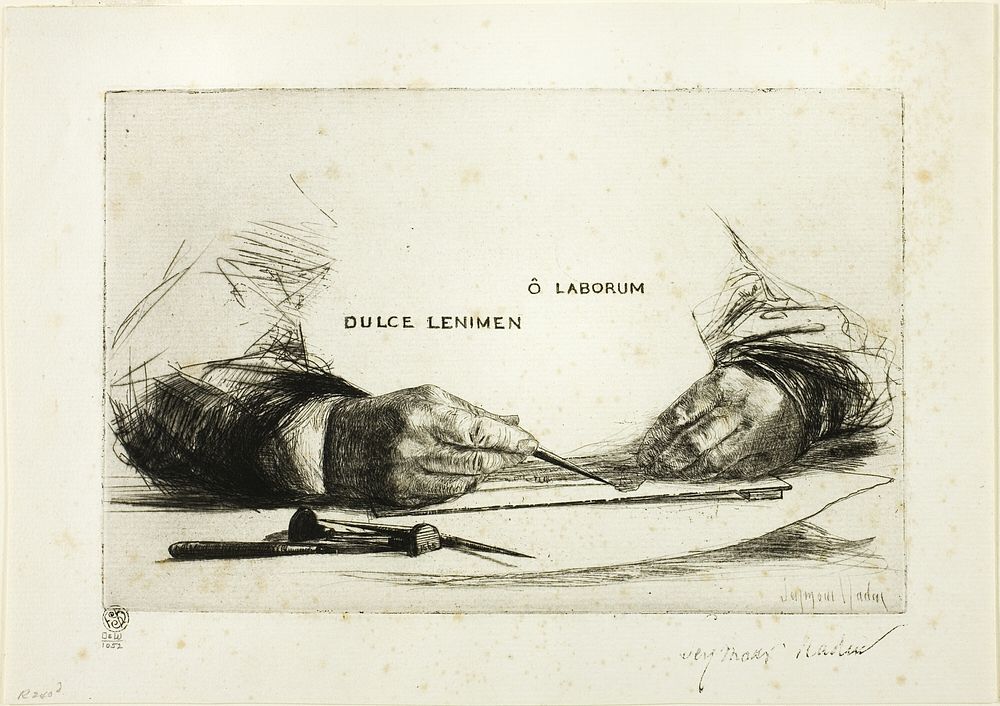 Hands Etching-O Laborum by Francis Seymour Haden