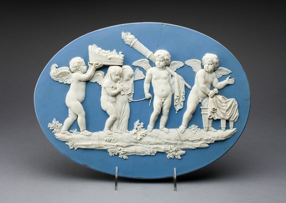 Plaque with Marriage of Cupid and Psyche by Wedgwood Manufactory (Manufacturer)
