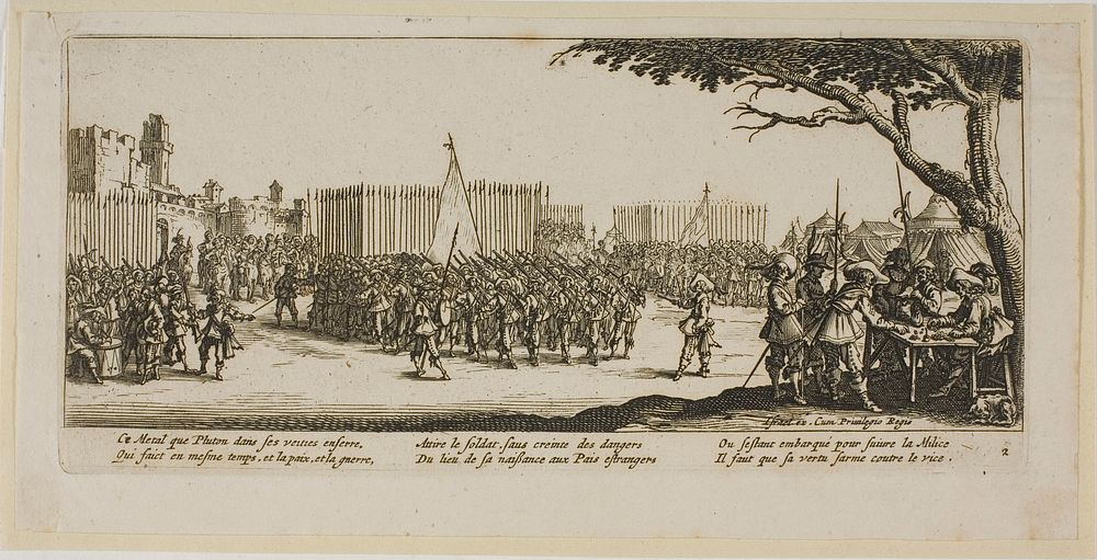 Recruitment of Troops, plate two from The Large Miseries of War by Gerrit Lucasz van Schagen