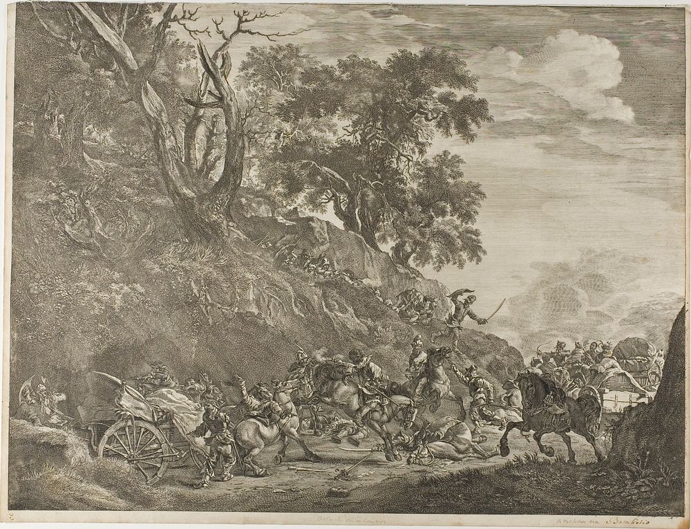 The Robbery of the Wagons by Cornelis Visscher