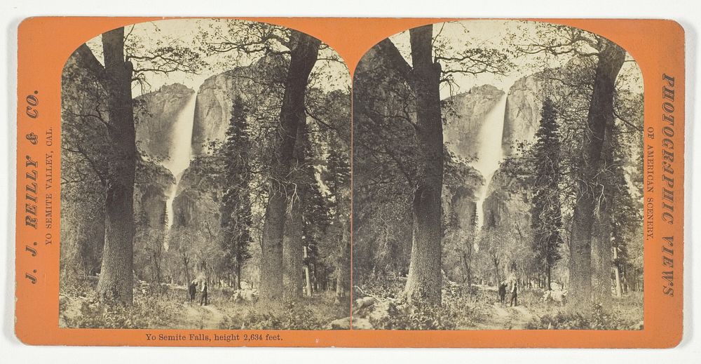 Yo Semite Falls, height 2,634 feet, from the series "Yo Semite Valley, Cal." by J. J. Reilly & Co.