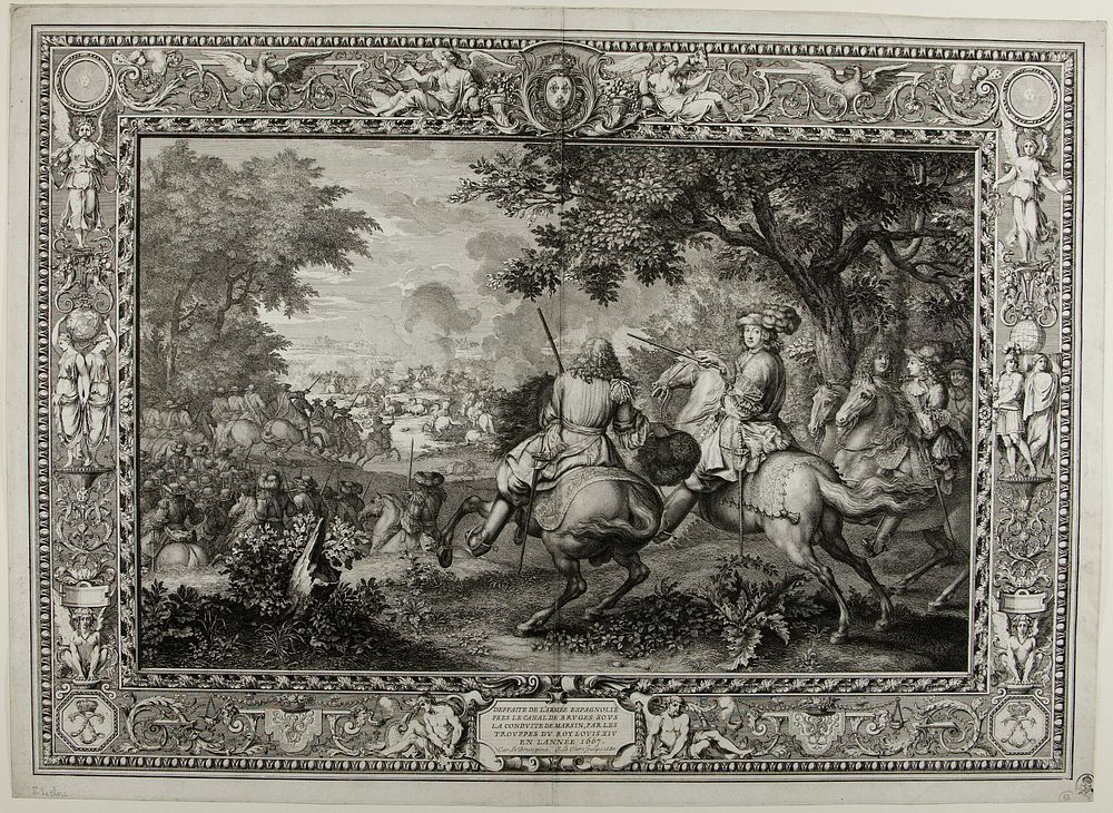 Defeat of the Spanish Army Near the Canal at Bruges by the Troops of King Louis XIV 1667 by Sébastien Le Clerc, the elder