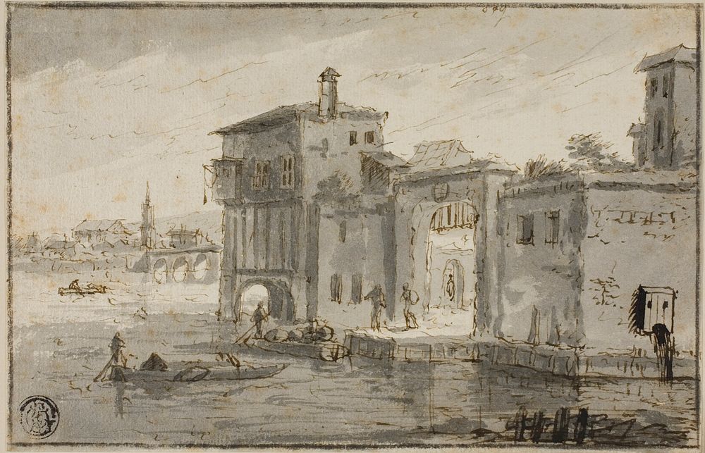 Buildings Beside Lagoon by Claude Lorrain