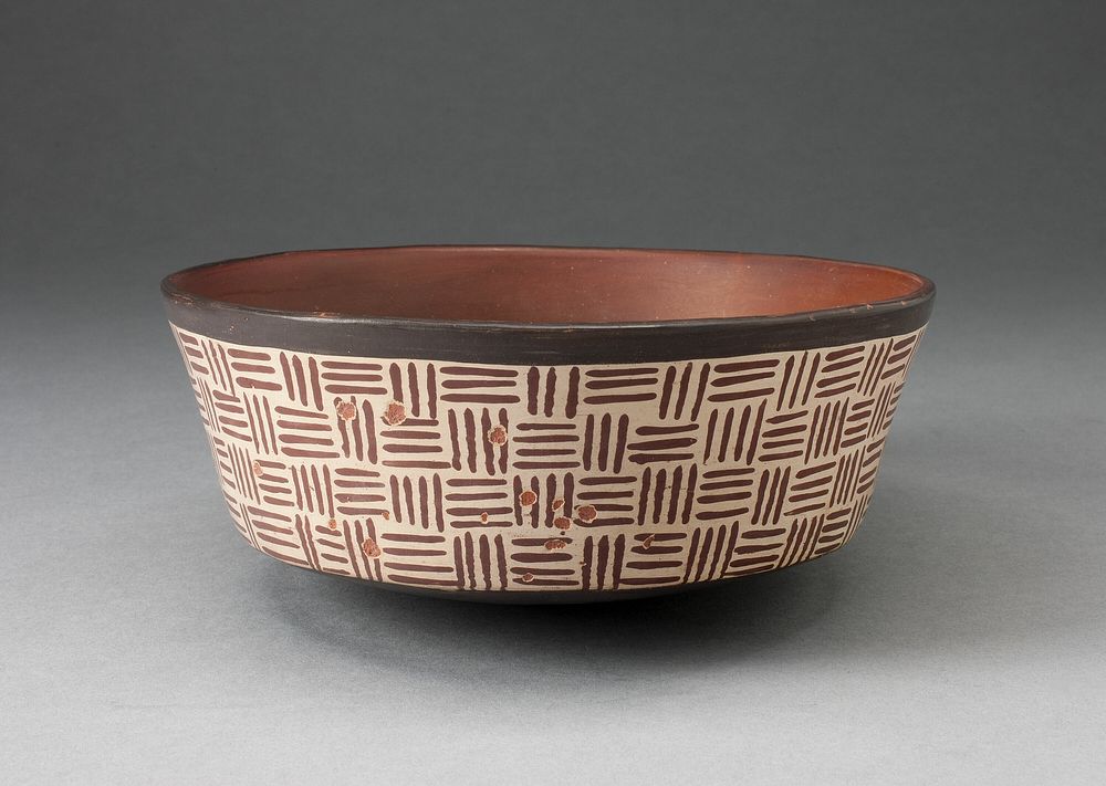 One of a Pair of Bowls with Textile-Like Pattern by Nazca