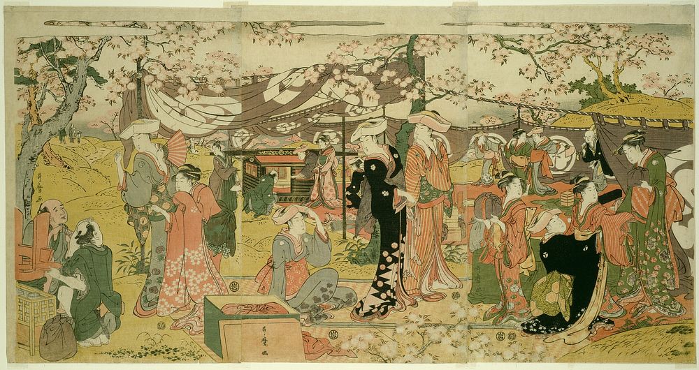 Cherry Blossom Banquet (Oka no utage) by Kitagawa Utamaro