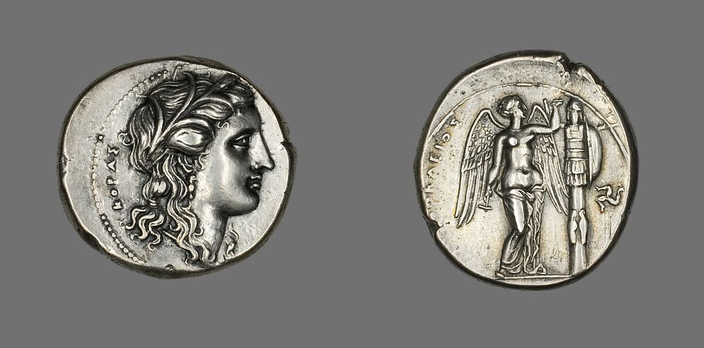 Tetradrachm (Coin) Depicting the Goddess Persephone by Ancient Greek