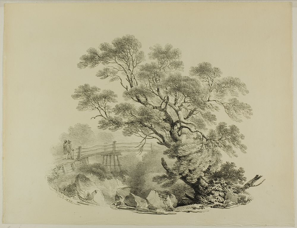 Tree and Footbridge by Francis Nicholson