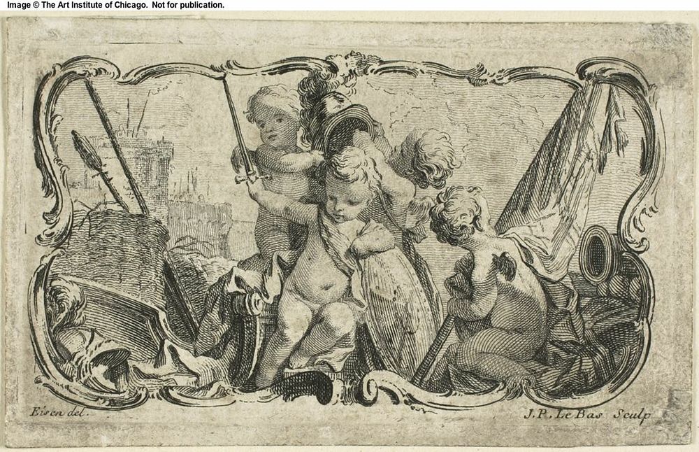 Putti at War by Jacques Philippe Le Bas