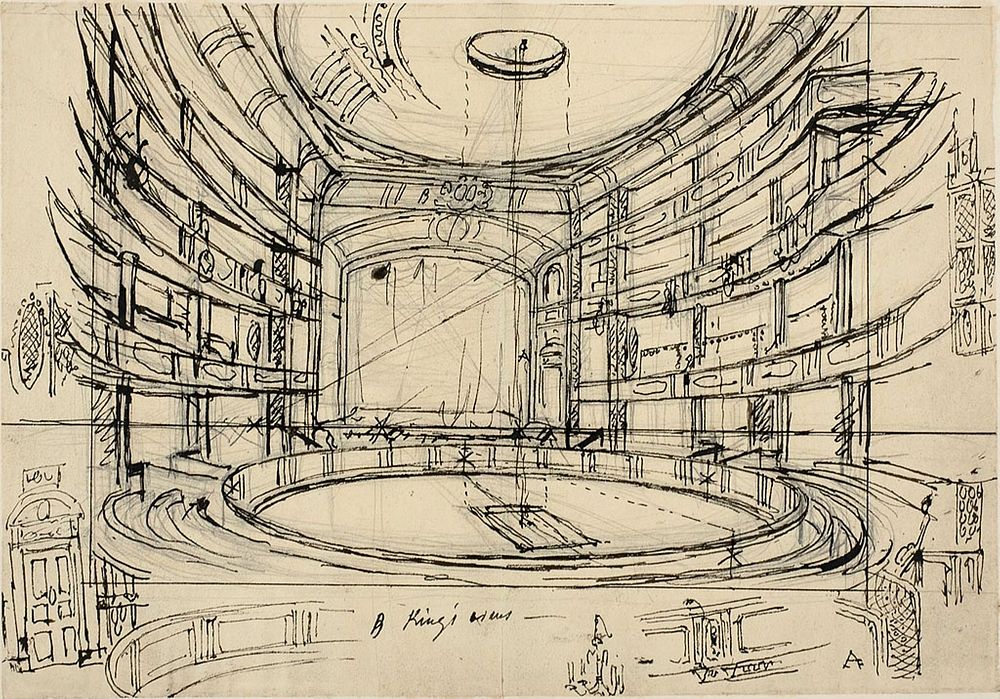 Study for King's Circus by Augustus Charles Pugin