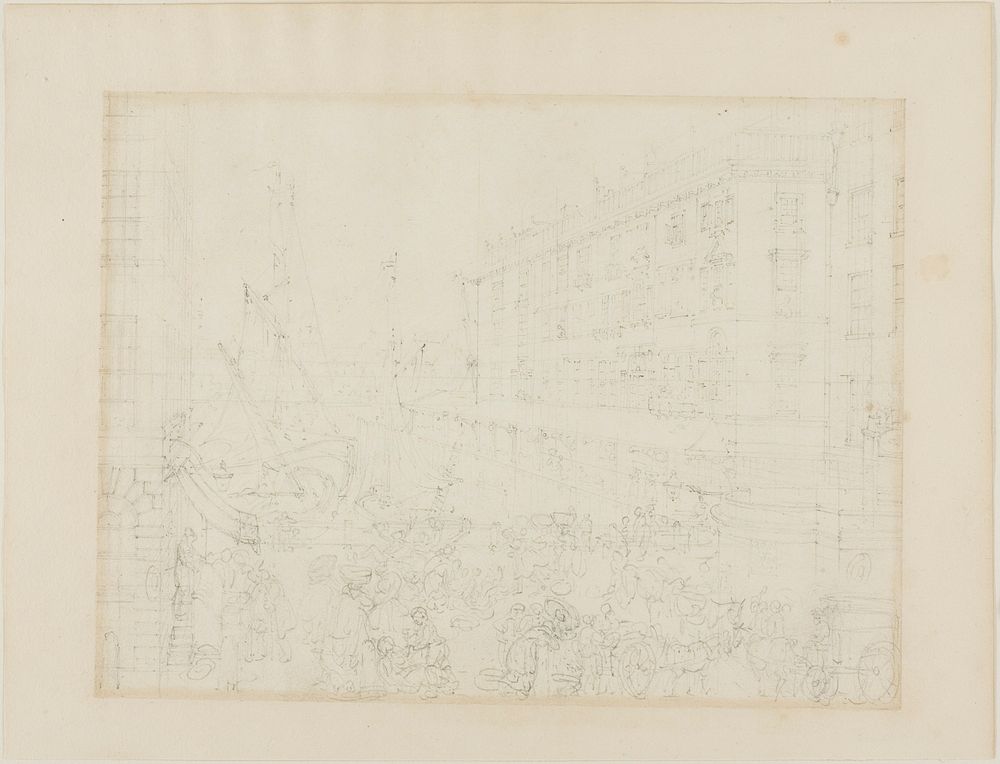 Study for Billingsgate Market, from Microcosm of London by Augustus Charles Pugin