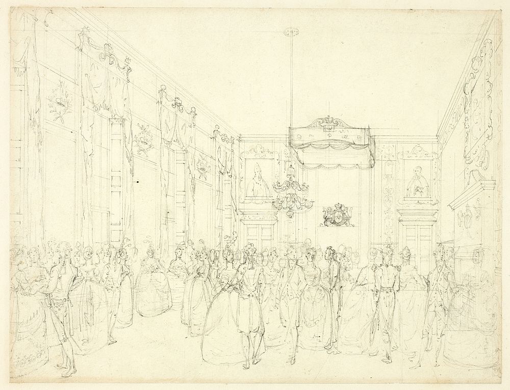Study for Drawing Room, St. James, from Microcosm of London by Augustus Charles Pugin