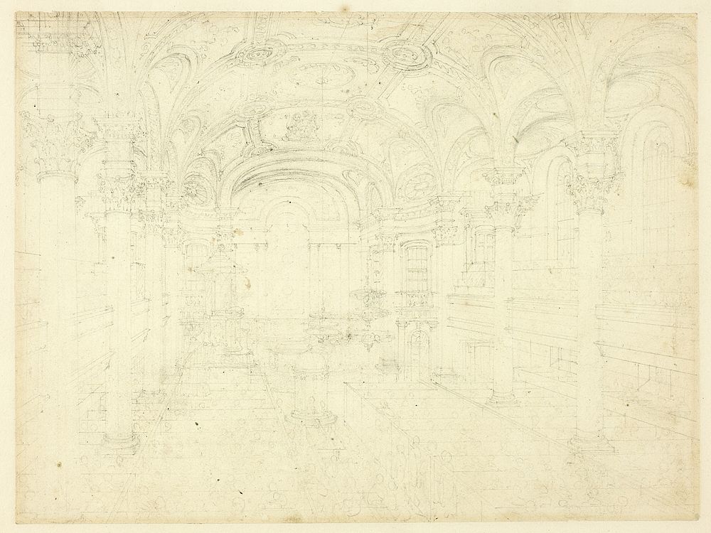 Study for St. Martin's in the Fields, from Microcosm of London by Augustus Charles Pugin
