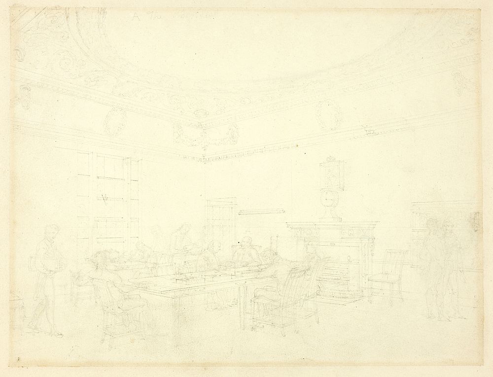 Study for Board of Trade, from Microcosm of London by Augustus Charles Pugin