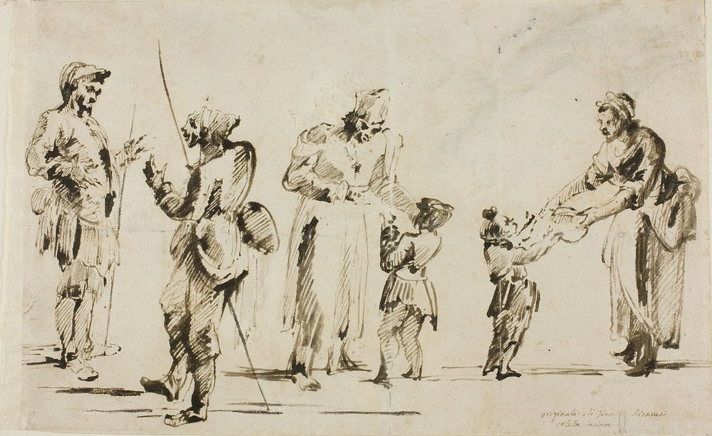 Sheet of Sketches: Six Figures by Giovanni Battista Piranesi