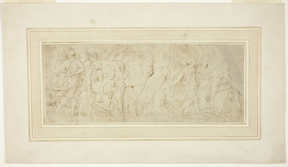 Procession of Figures and Oxen by Girolamo da Carpi