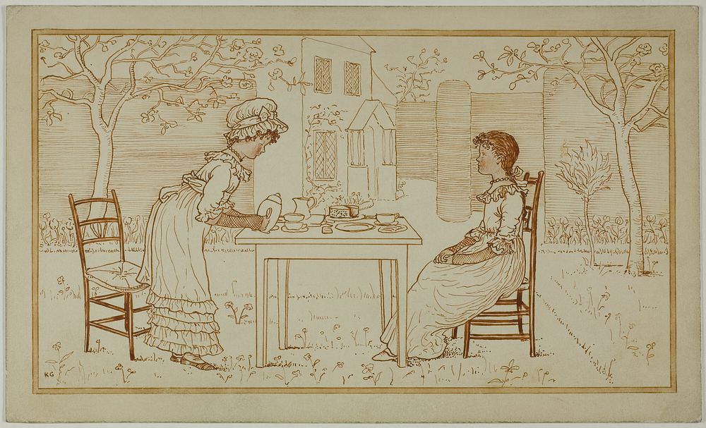 Tea Party for Two Outside by Kate Greenaway
