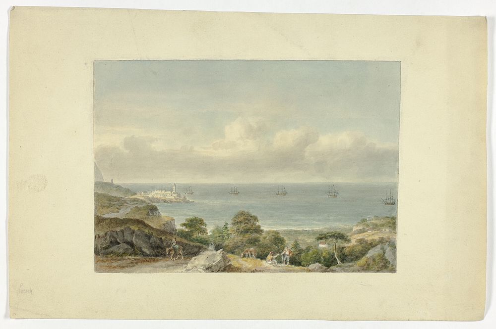 Mediterranean Seascape with Port by Nicholas Pocock