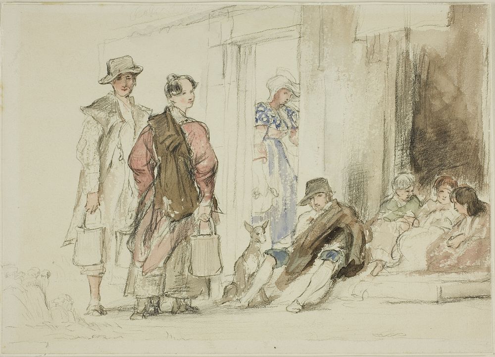 Figures near Doorway by David Wilkie