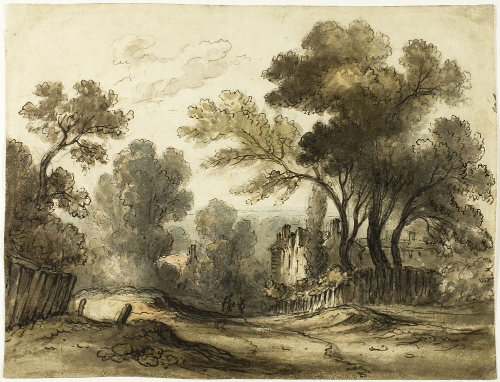 Dirt Road Landscape (recto); Landscape (verso) by James "Drunken" Robertson