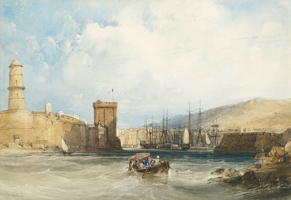 The Entrance to the Harbor of Marseilles by William Callow