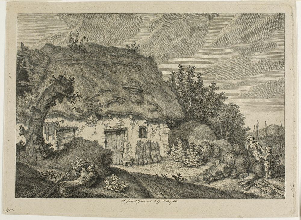 A Farm Cottage by Johann Georg Wille