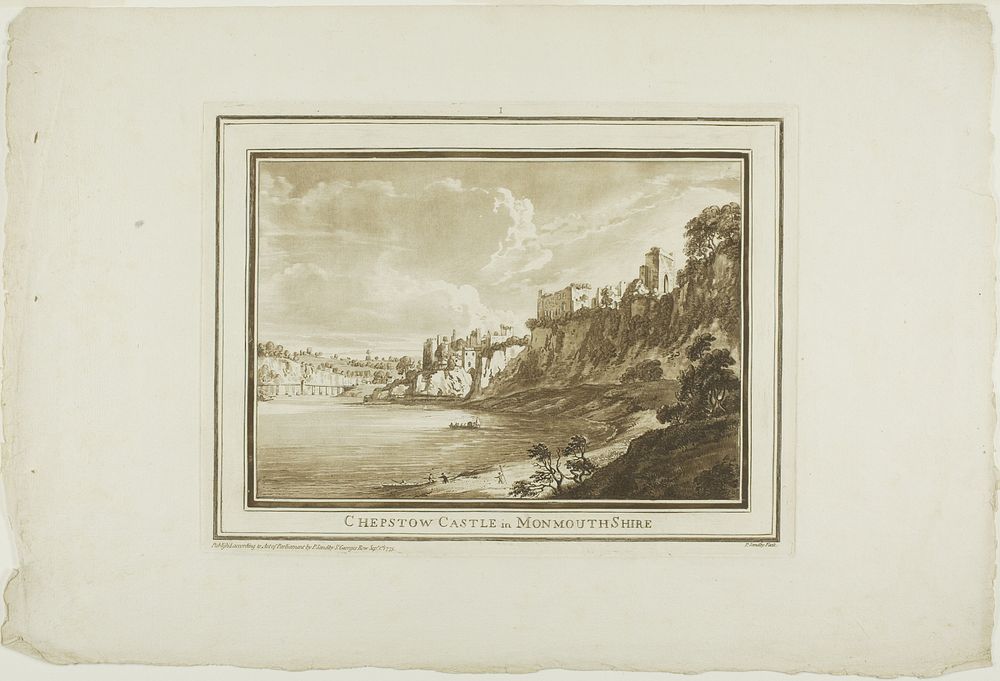 Chepstow Castle in Monmouth Shire, from Twelve Views in Aquatinta from Drawings taken on the Spot in South Wales by Paul…