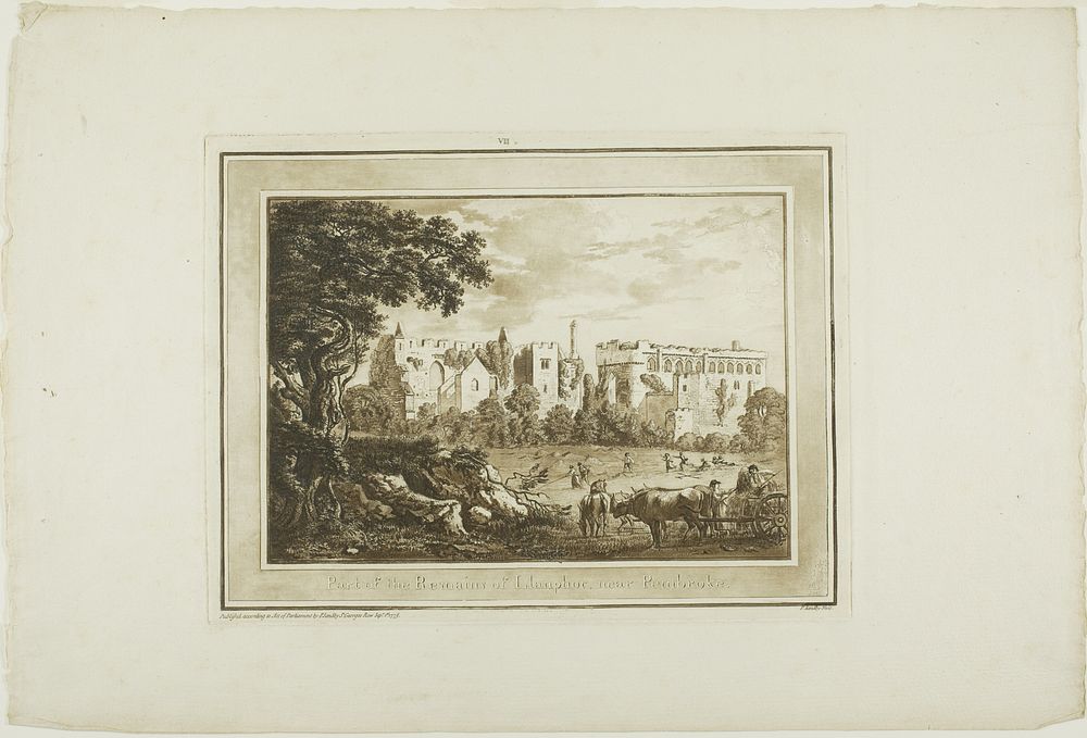 Part of the Remains of Llanphor, near Pembroke, from Twelve Views in Aquatinta from Drawings taken on the Spot in South…