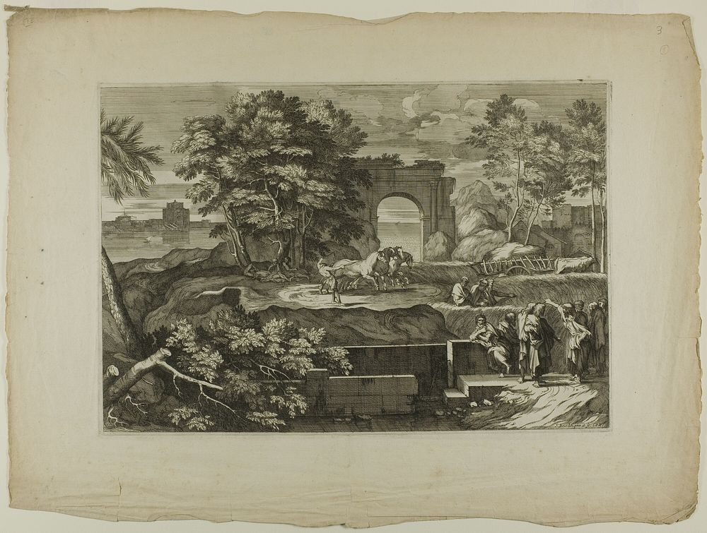 Christ and His Disciples with a Triumphal Arch in the Distance by Sébastien Bourdon