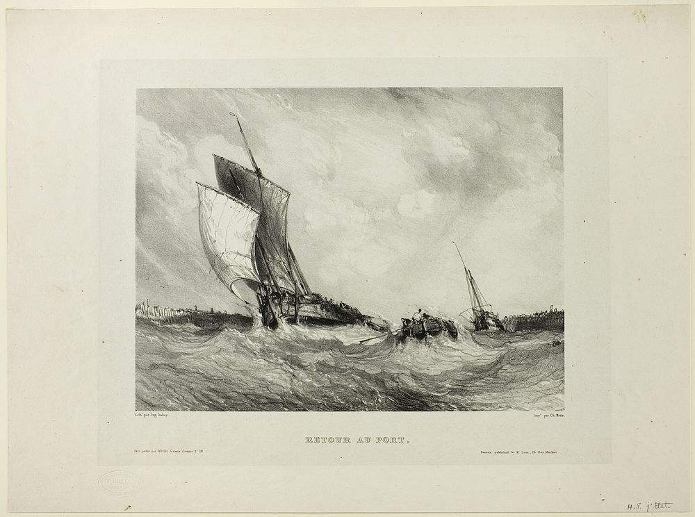 Return to Port, plate two from Six Marines by Eugène Isabey