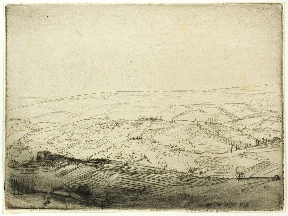 Sketch from the Walls of San Gimignano by Donald Shaw MacLaughlan