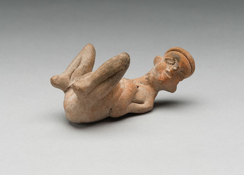 Seated Female Figure Giving Birth by Colima