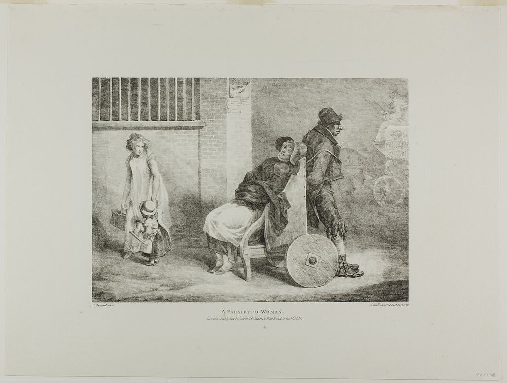 A Paraleytic Woman, plate 9 from Various Subjects Drawn from Life on Stone by Jean Louis André Théodore Géricault