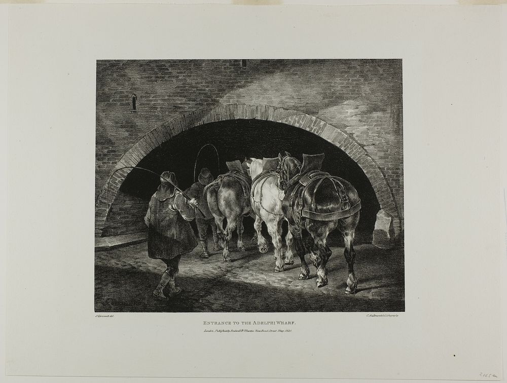 Entrance to the Adelphi Wharf, plate 11 from Various Subjects Drawn from Life on Stone by Jean Louis André Théodore Géricault