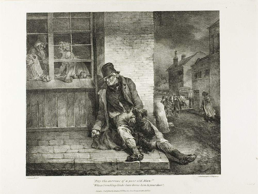 Pity the Sorrows of a Poor Old Man!... plate 2 from Various Subjects Drawn from Life on Stone by Jean Louis André Théodore…