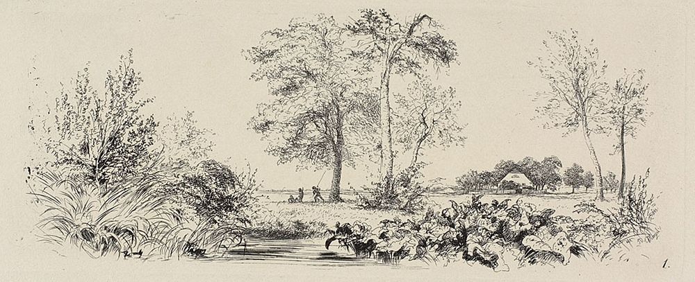 Plate one, from Radierversuche by Adolph Friedrich Erdmann von Menzel