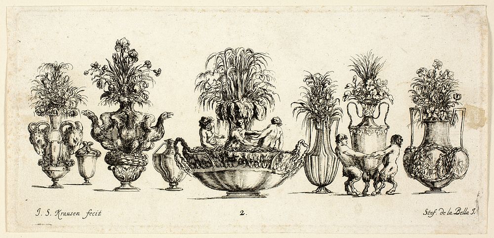 Plate Two from Raccolta di Vasi diversi di Stef. de la Bella Fiorentino by Johanna Sibylla Küsel