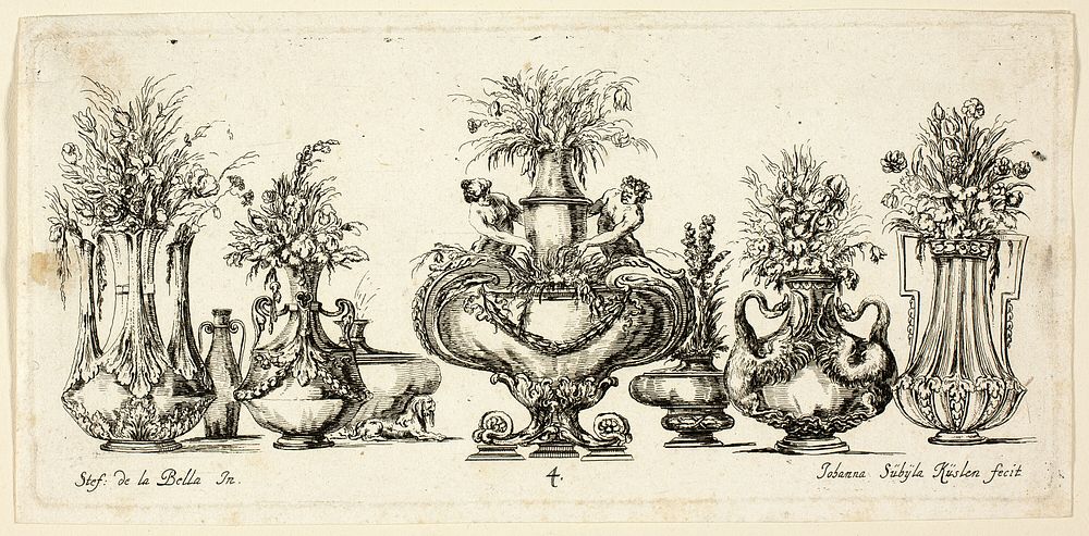 Plate Four from Raccolta di Vasi diversi di Stef. de la Bella Fiorentino by Johanna Sibylla Küsel